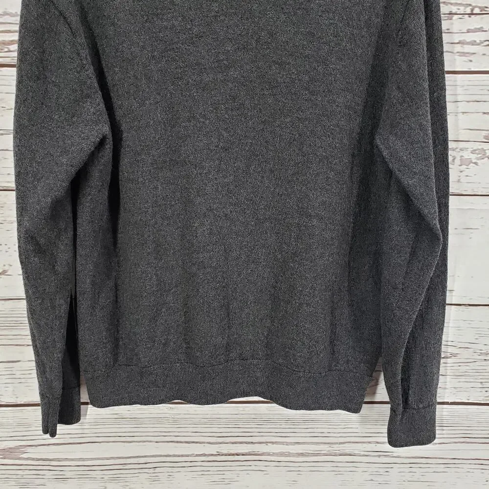 Hart Schaffner Marx Men's Gray Extra Fine Merino Wool Pullover Sweater XL